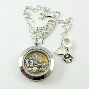 Origami Owl Miscarriage & Baby Loss Locket & Necklace Set